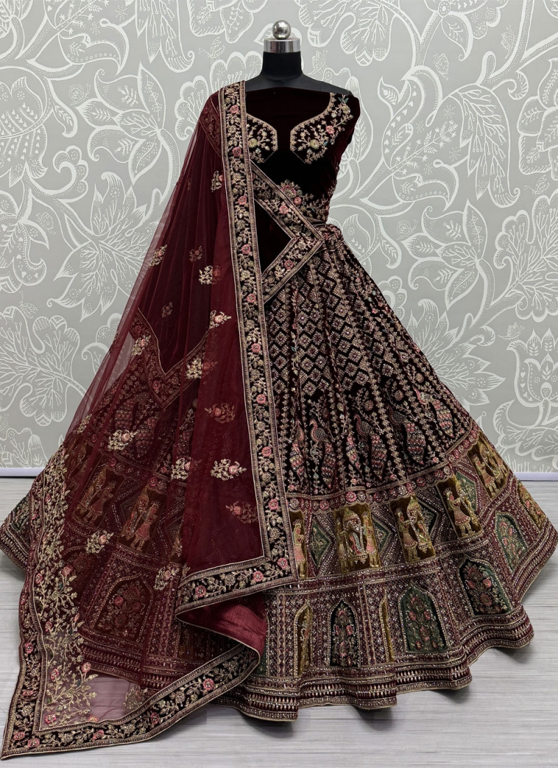 Sunshine Maroon Lehenga Choli