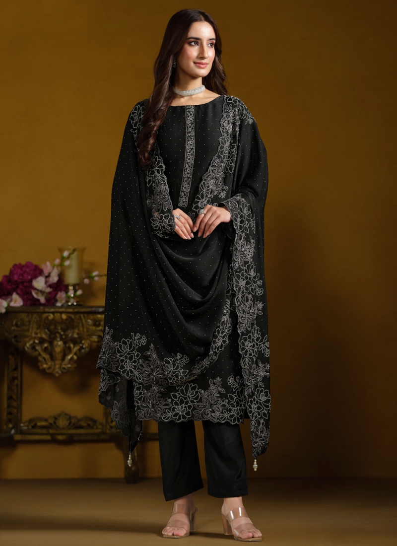 Superb Black Festival Pant Style Suit