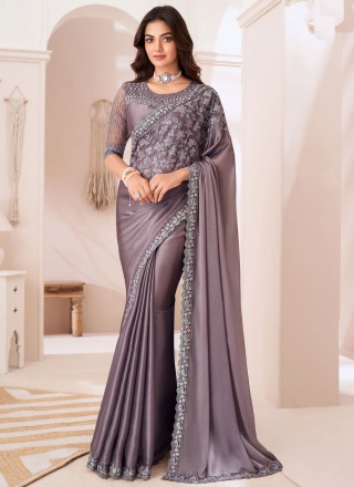 Superb Silk Purple Contemporary Saree