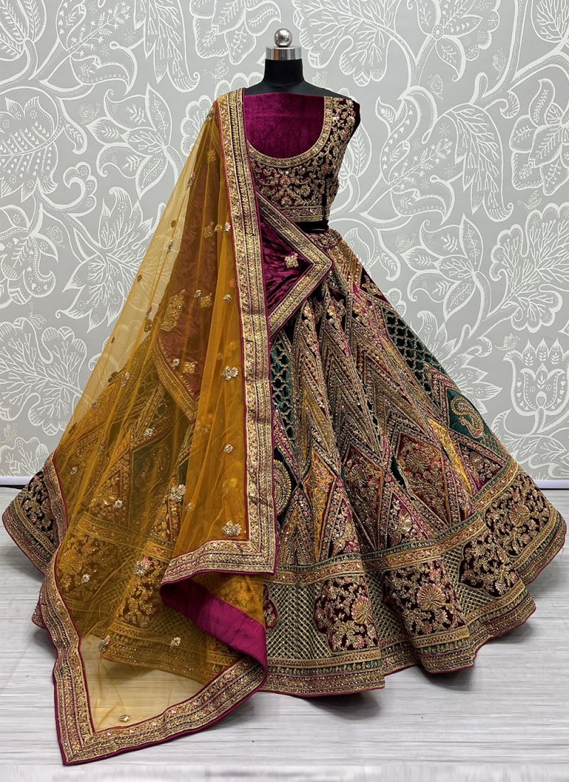 Swanky Multi Colour Wedding Trendy Lehenga Choli