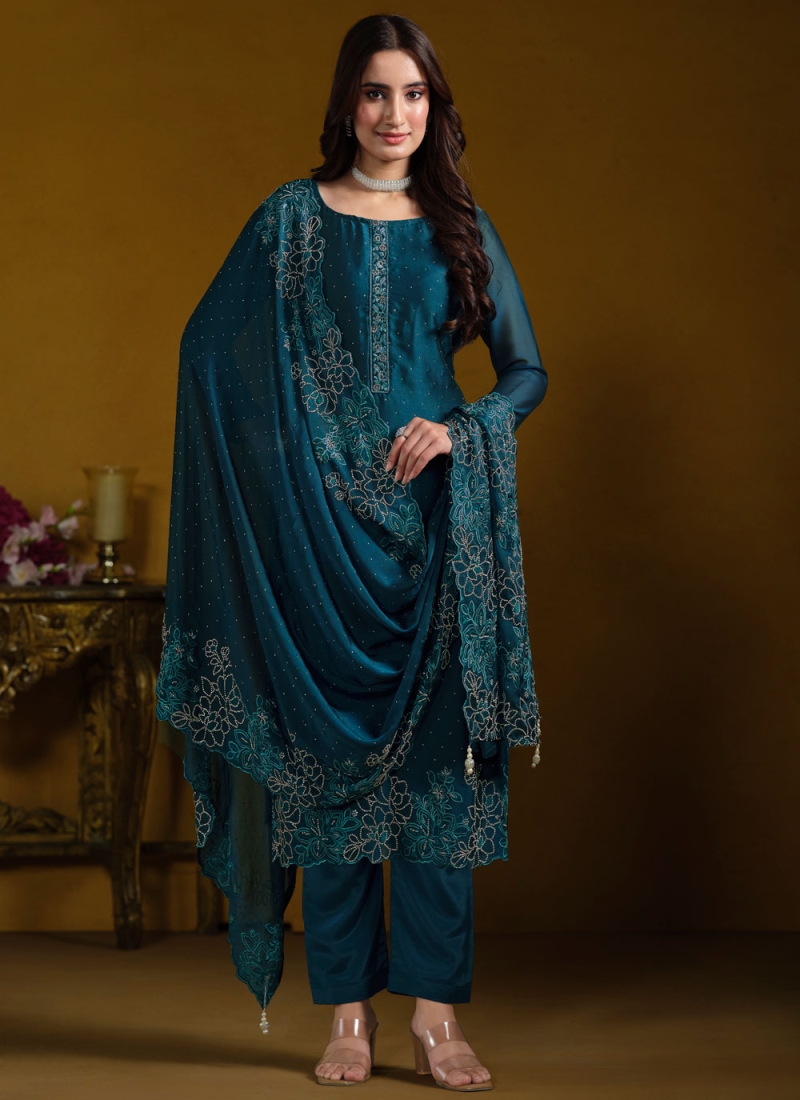 Swarovski Georgette Trendy Salwar Kameez in Morpeach 