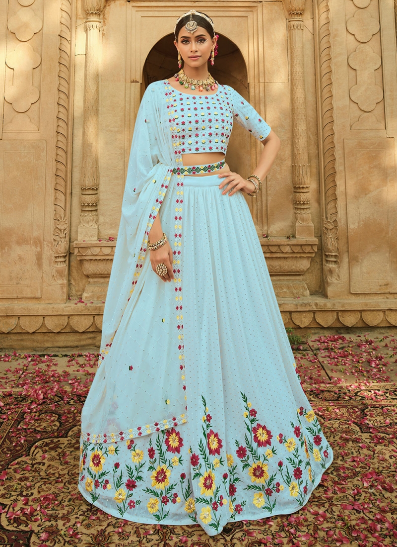 Amazing Sky Blue colour designer lehenga choli for party ware | Indian  fashion dresses, Traditional indian outfits, Party wear indian dresses