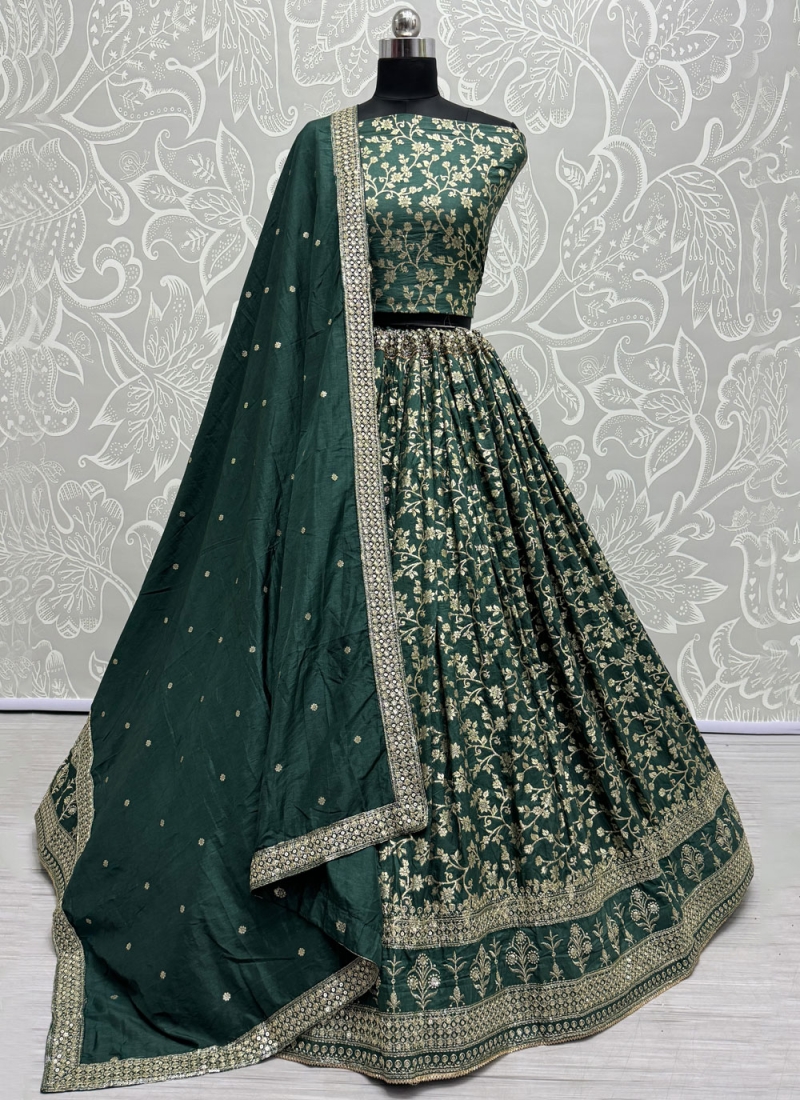 Teal Embroidered Ceremonial Designer Lehenga Choli