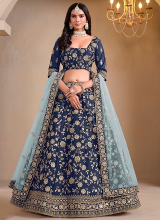 Teal Party Trendy Lehenga Choli