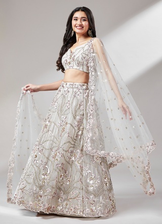 Picturesque White Jacquard Work Designer Lehenga Choli