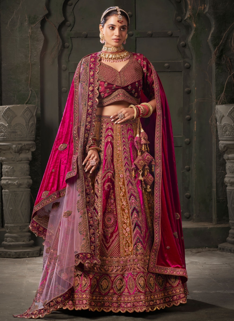 Thrilling Embroidered Wedding Readymade Lehenga Choli