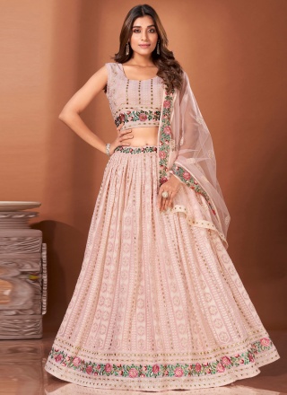 Buy Peach color designer wedding lehenga in UK, USA and Canada