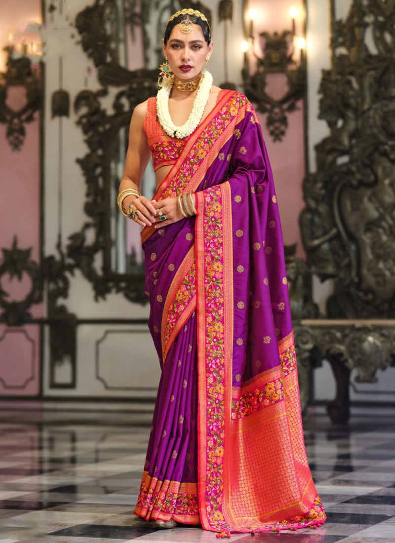 Tiptop Jacquard Work Viscose Classic Saree