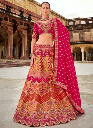 Topnotch Weaving Multi Colour Trendy Lehenga Choli