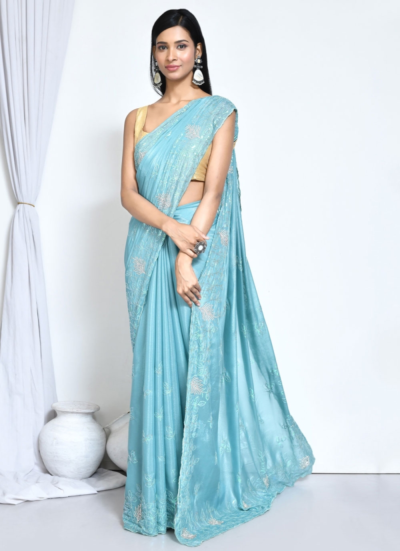 Transcendent Firozi Trendy Saree