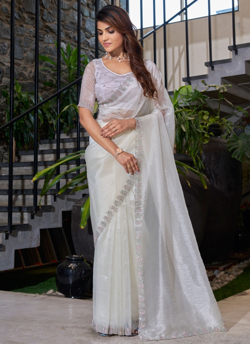 Transcendent Organza Cutdana Contemporary Saree