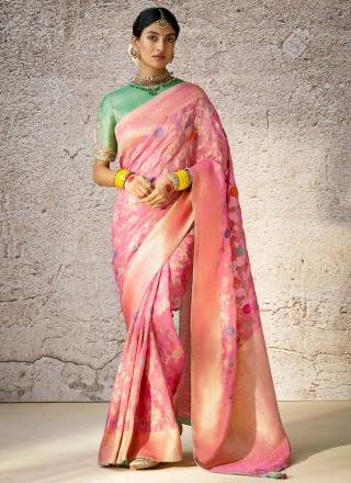 Trendy Banarasi Silk Thread Classic Saree