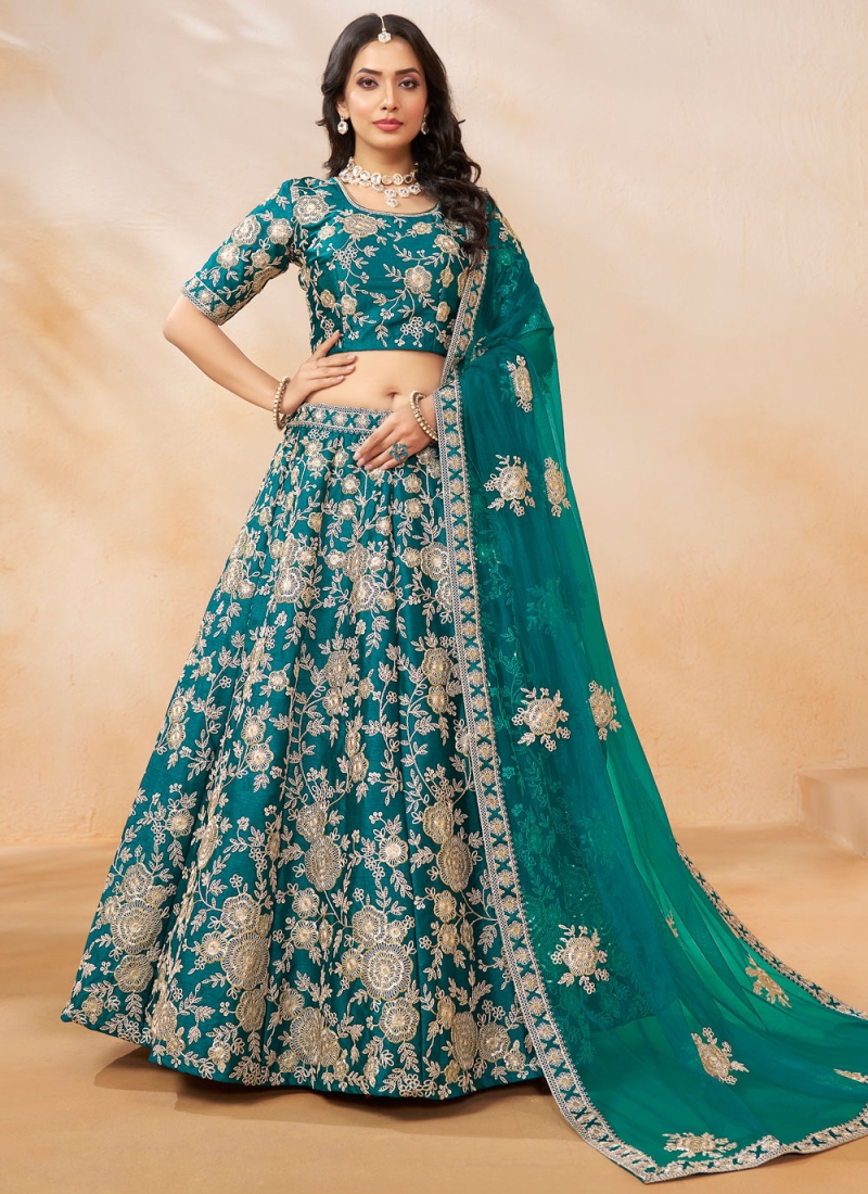 Trendy Lehenga Choli Embroidered Art Silk in Morpeach 