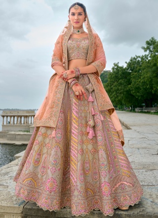 Trendy Lehenga Choli Stone Silk in Grey