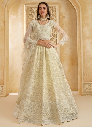 Trendy Lehenga Choli Thread Net in Cream