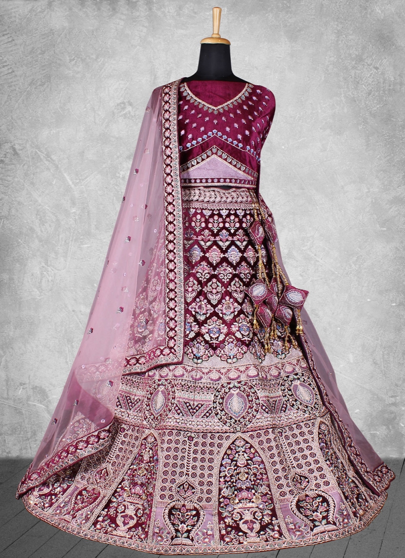 Wine and Light Pink Velvet Lehenga | Lashkaraa | Silk maxi dress, Maxi  dress, Chiffon maxi dress