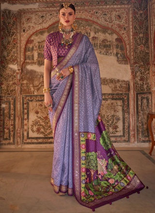 Viscose Classic Saree in Lavender