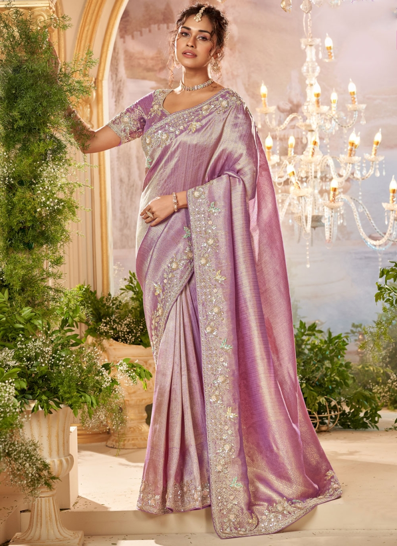 Viscose Purple Classic Saree