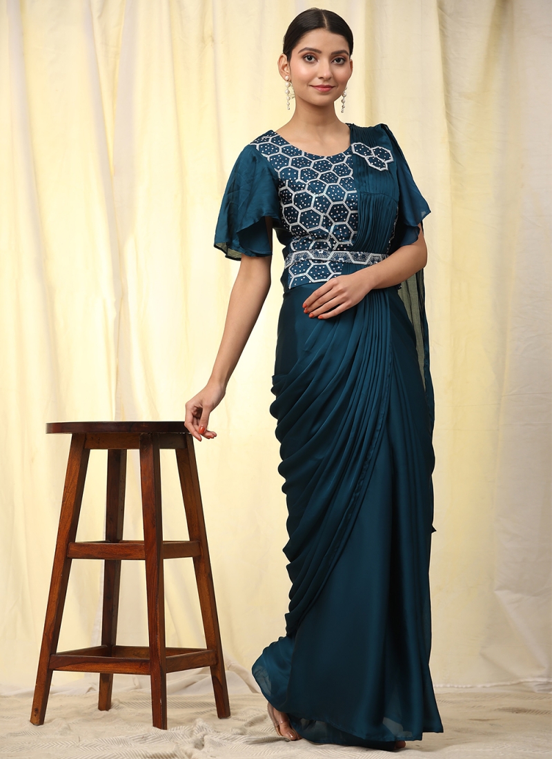 Vivacious Blue Ceremonial Classic Saree