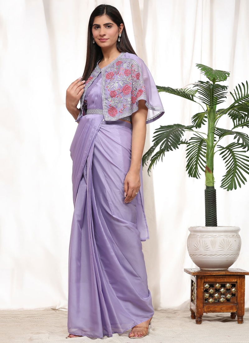 Vivacious Chiffon Plain Contemporary Saree