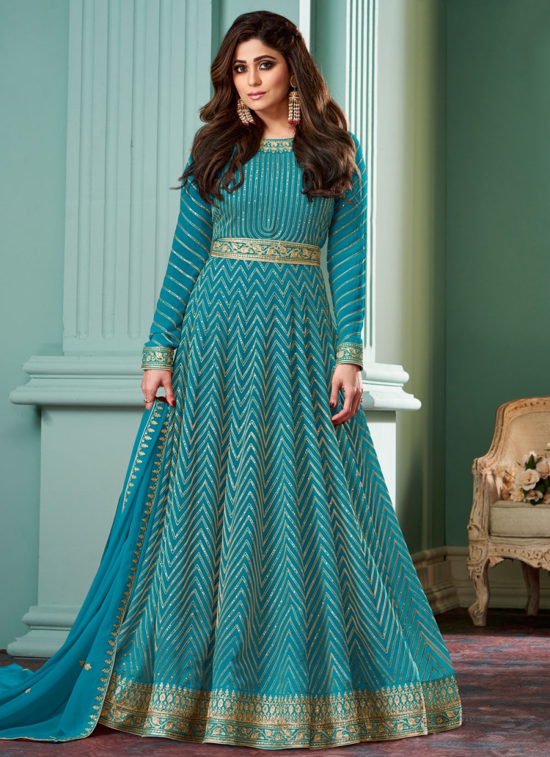 Voguish Georgette Floor Length Gown