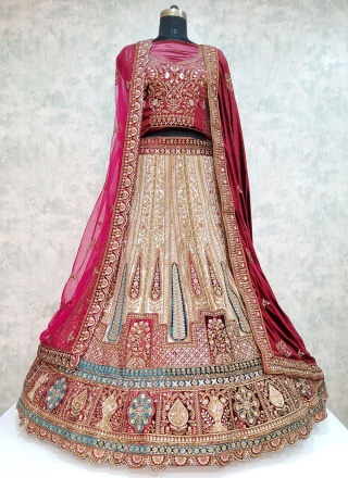 Voluptuous Cream Designer Lehenga Choli