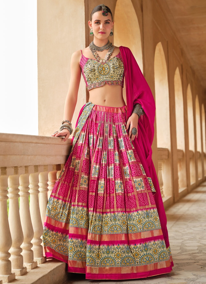 Voluptuous Rani Paisley Print Silk Readymade Lehenga Choli