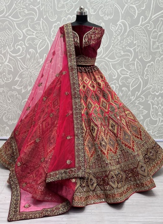 Multi Color Bangalori Silk Party Wear Lehenga – Gunj Fashion