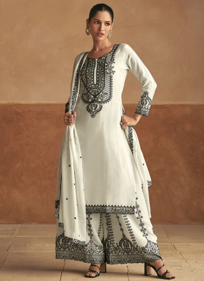 White Color Trendy Salwar Kameez