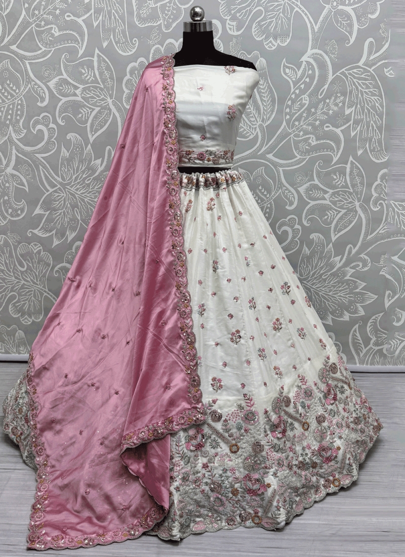 White Embroidered Designer Lehenga Choli