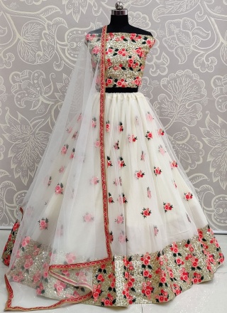 White Net Trendy Lehenga Choli