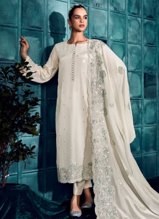 White Sequins Festival Salwar Suit