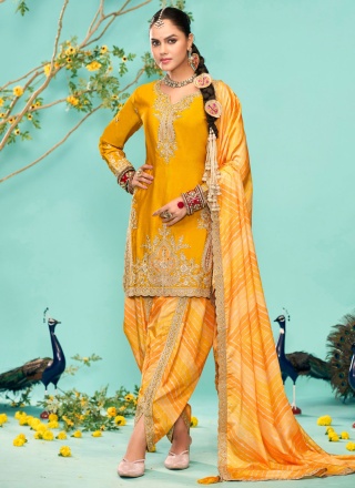 Yellow Color Readymade Designer Salwar Suit