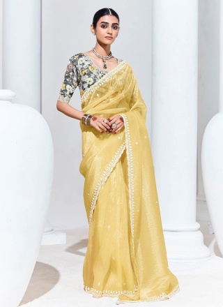 Yellow Organza Festival Classic Saree